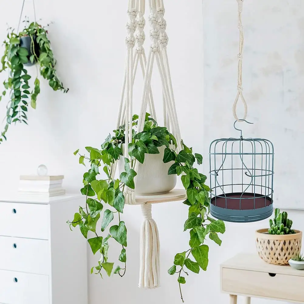 

Great Durable Reusable Macrame Handmade Potted Plant Lanyard Plant Hanging Lanyard Plant Hanger Extender 4Pcs