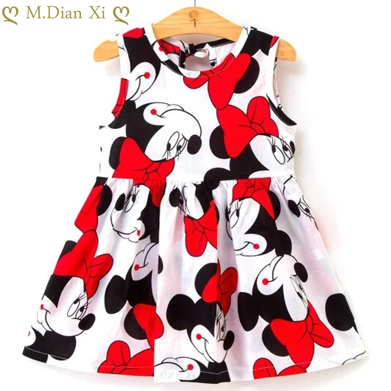 Женское платье без рукавов летнее с принтом для девочек детская одежда комплект