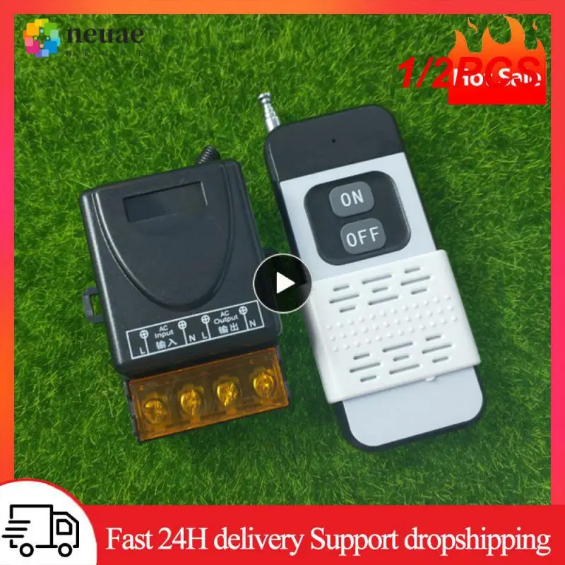 

1/2PCS 433Mhz Radio Frequency Remote Control Switch 220V 110V 30A Wireless Relay Receiver and Transmitter, 1000 Meters Long