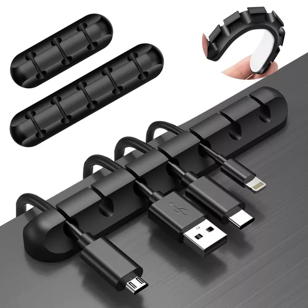 

Holder Clips Cable Cord Wire Organizer Silicone USB Cable Winder Management Clips Self Adhesive for Mouse Keyboard Headset