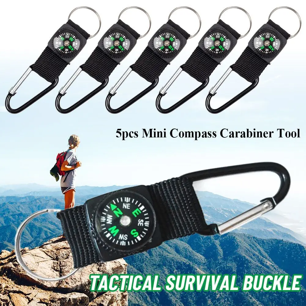 

5pcs 12.5cm Carabiner Tool Black Keychain Key Ring Tactical Survival Buckle Outdoor Hiking Hanger Key Ring Belt