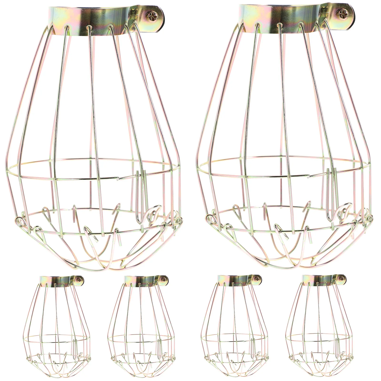 

6pcs Industrial Light Shade Metal Wire Light Cage Light Bulb Guard Cover Cage Chandelier Decors for Ceiling Fan Light Lamp