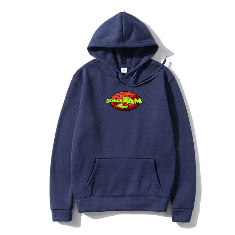 

Hoody Space Jam Basketball Logo Outerwear Ligh Blue Mens Retro Movie Hoody