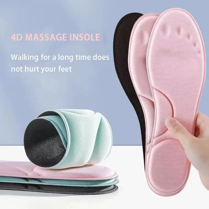 

4D Massage Sports Insole Feet Memory Foam Arch Support Comfortable Breathable Sweat Absorbing And Odor Proof Soft Sole Insole