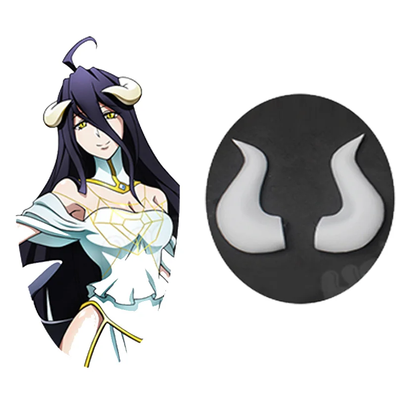 Головной убор для косплея Overlord Albedo зажим волос заколка из аниме рога на Хэллоуин