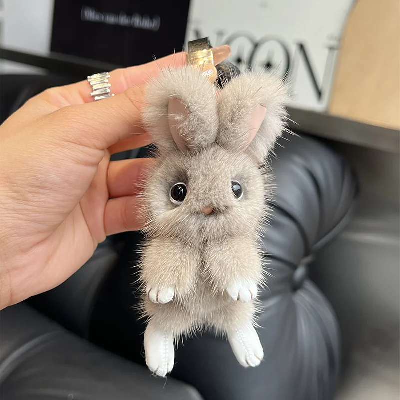 Пушистая Кукла Кролик мех норки брелок кролик женская сумка автомобильный