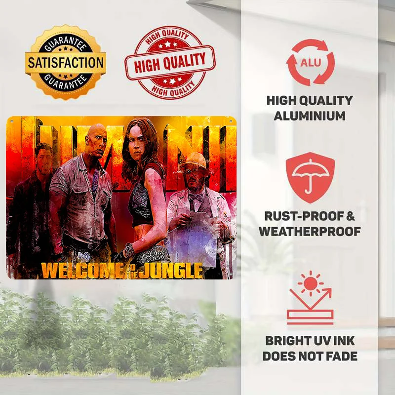 Фото Металлическая 3D-табличка Jumanji 1 с индивидуальным текстурным дизайном, настенный декор из жести для интерьера, украшение для дома и уютной комнаты №2