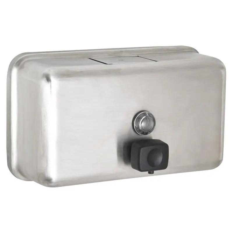 

Commercial Soap Dispenser, Manual, Horizontal, Stainless Steel, 40 oz., Silver