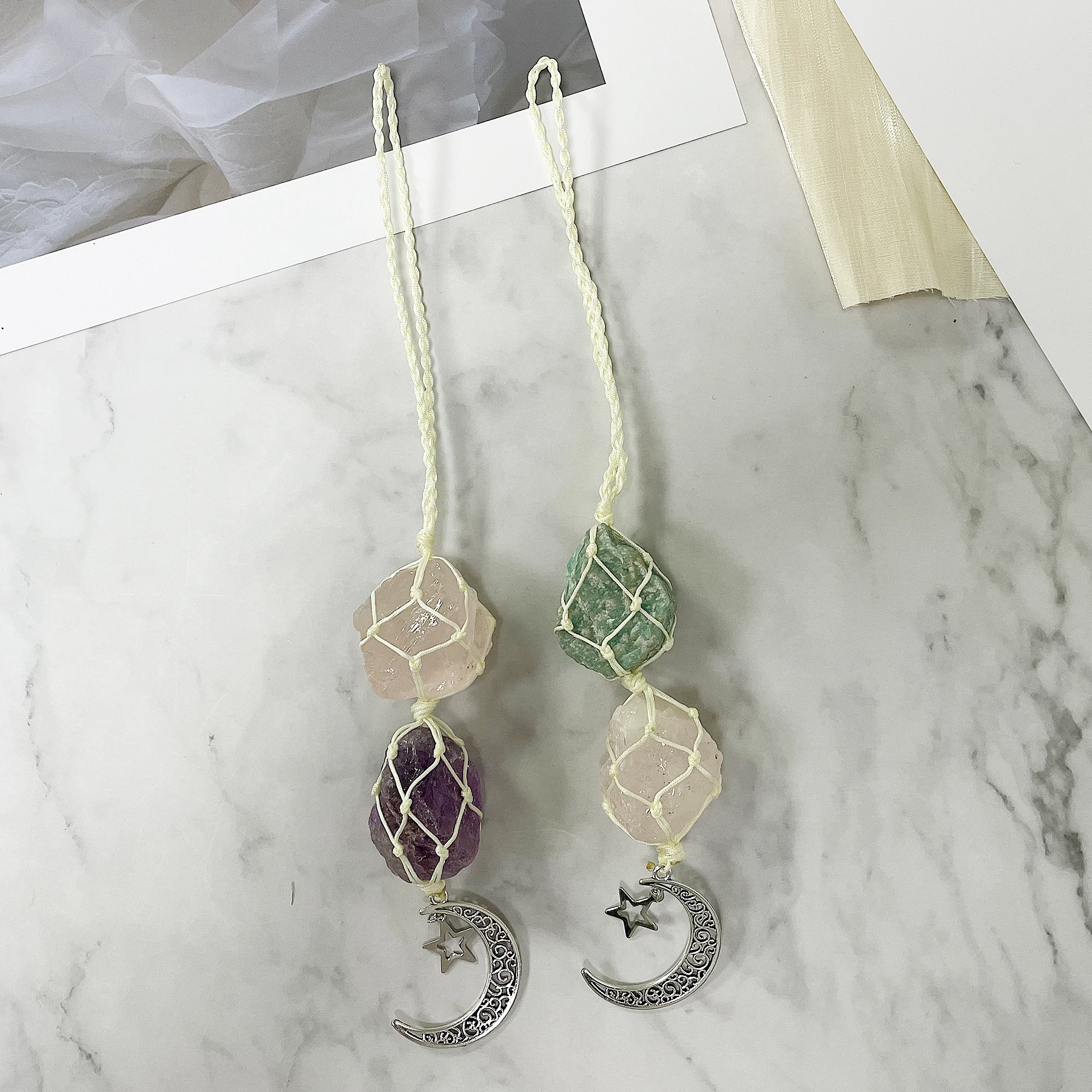 Подвеска из натурального аметистового порошка Хрустальная подвеска ручной