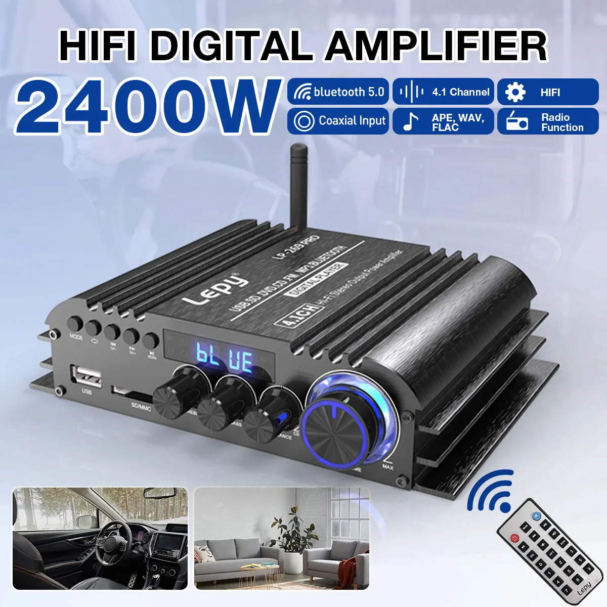 

Усилитель мощности 4*600 Вт, 4,1 каналов, Hi-Fi, bluetooth, домашний кинотеатр, цифровой усилитель мощности звука для динамика, FM, APE, WAV, FLAC