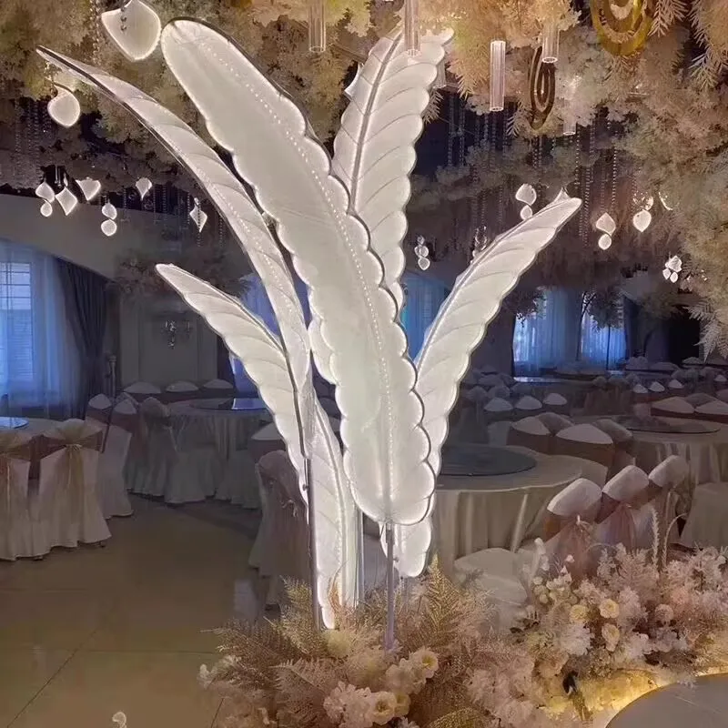 Лампа для свадебного украшения с перьями светящиеся листья свадебная дорога