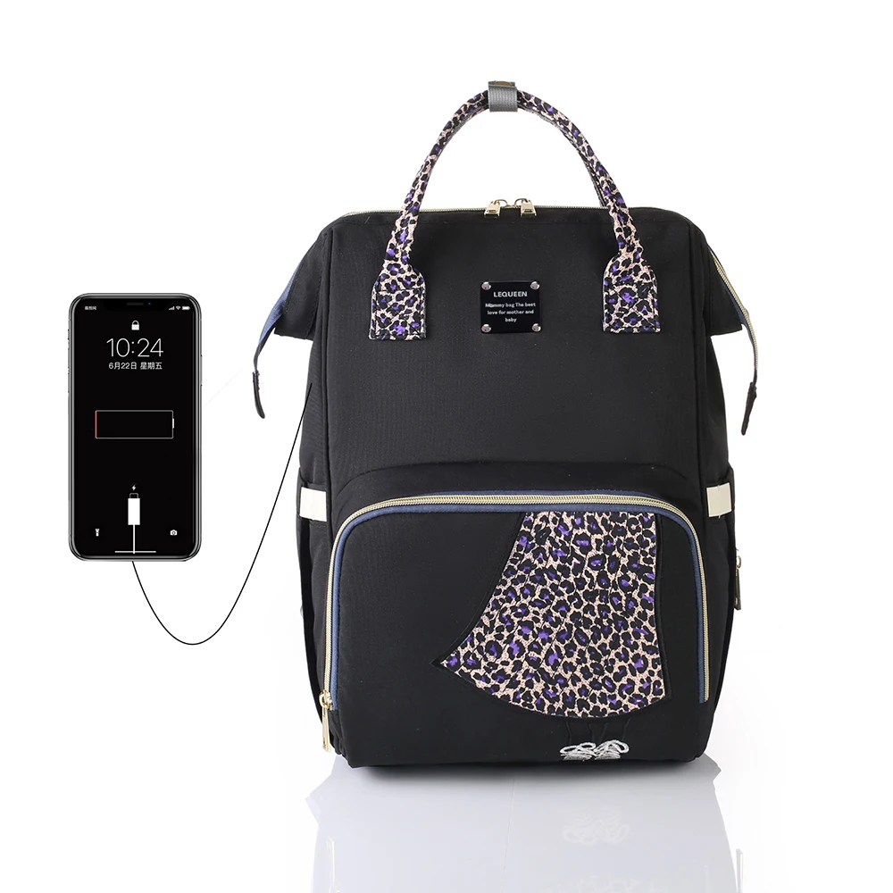 

Multifunctional Fashion Infant Bag Portable Mom Outing Diaper Bag USB large Size Mommy Bag Shoulder Diagonal Bags Backpack