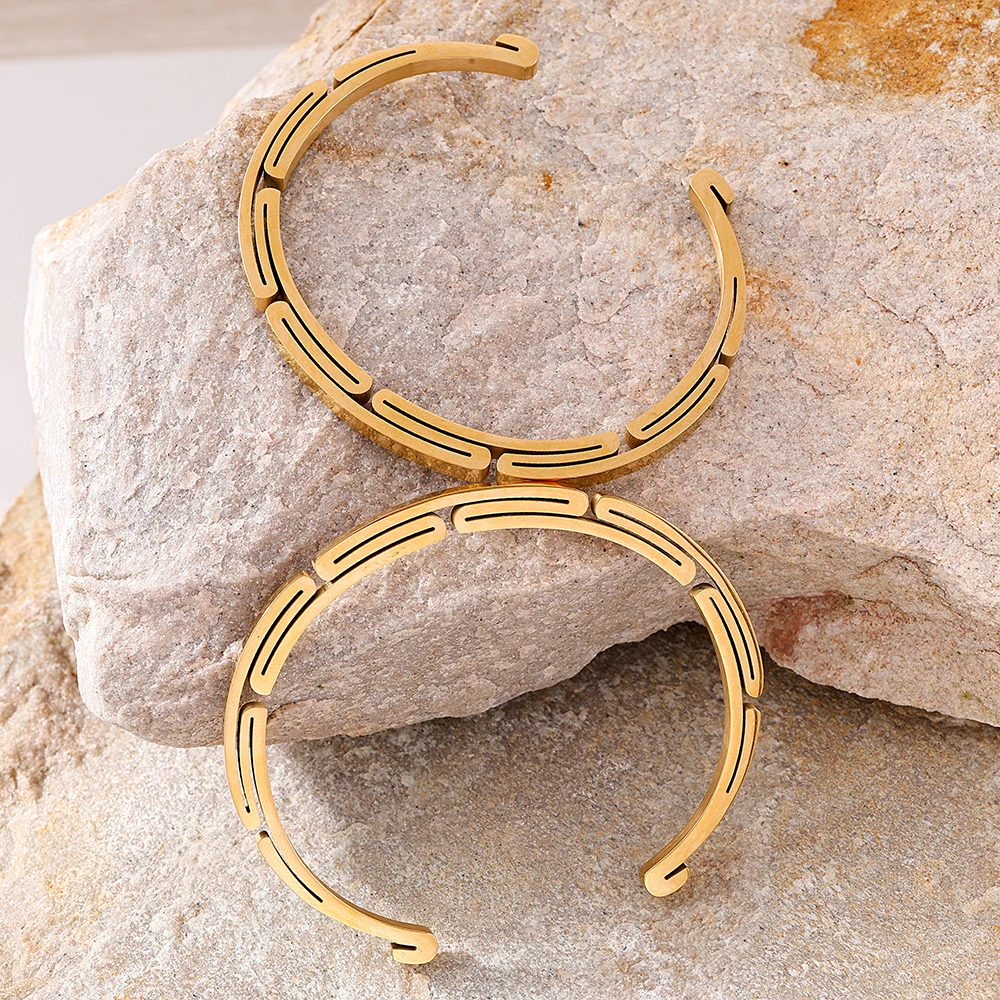 Простые браслеты-манжеты Liora для женщин браслет из нержавеющей стали 316L