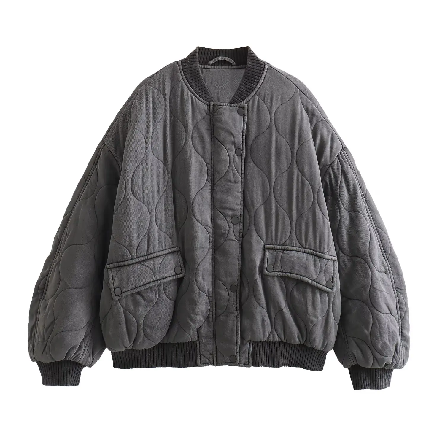 

Fashion Quilted Bomber Jackets for Women Winter Jackets for Women 2023 Large Size Outerwear Women's Clothing Loose Jacket