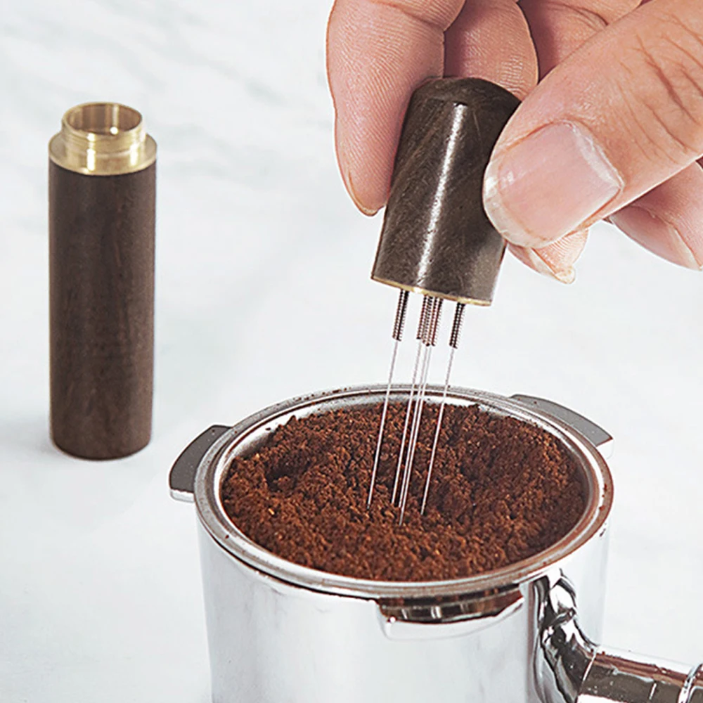 

Блендеры для темпера кофейного порошка, дозатор из нержавеющей стали с 5 тонкими иглами, мешалка для порошка эспрессо, аксессуары для бариста