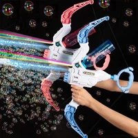 bubble machine 2 in 1 electric automatic bow and arrow gatling bubble soap water gun for kids summer outdoor toys birthday gifts