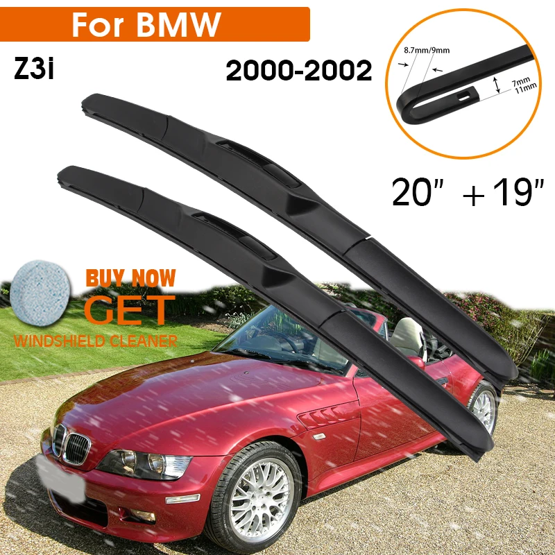 

Car Wiper Blade For BMW Z3i 2000-2002 Windshield Rubber Silicon Refill Front Window Wiper 20"+19" LHD RHD Auto Accessories