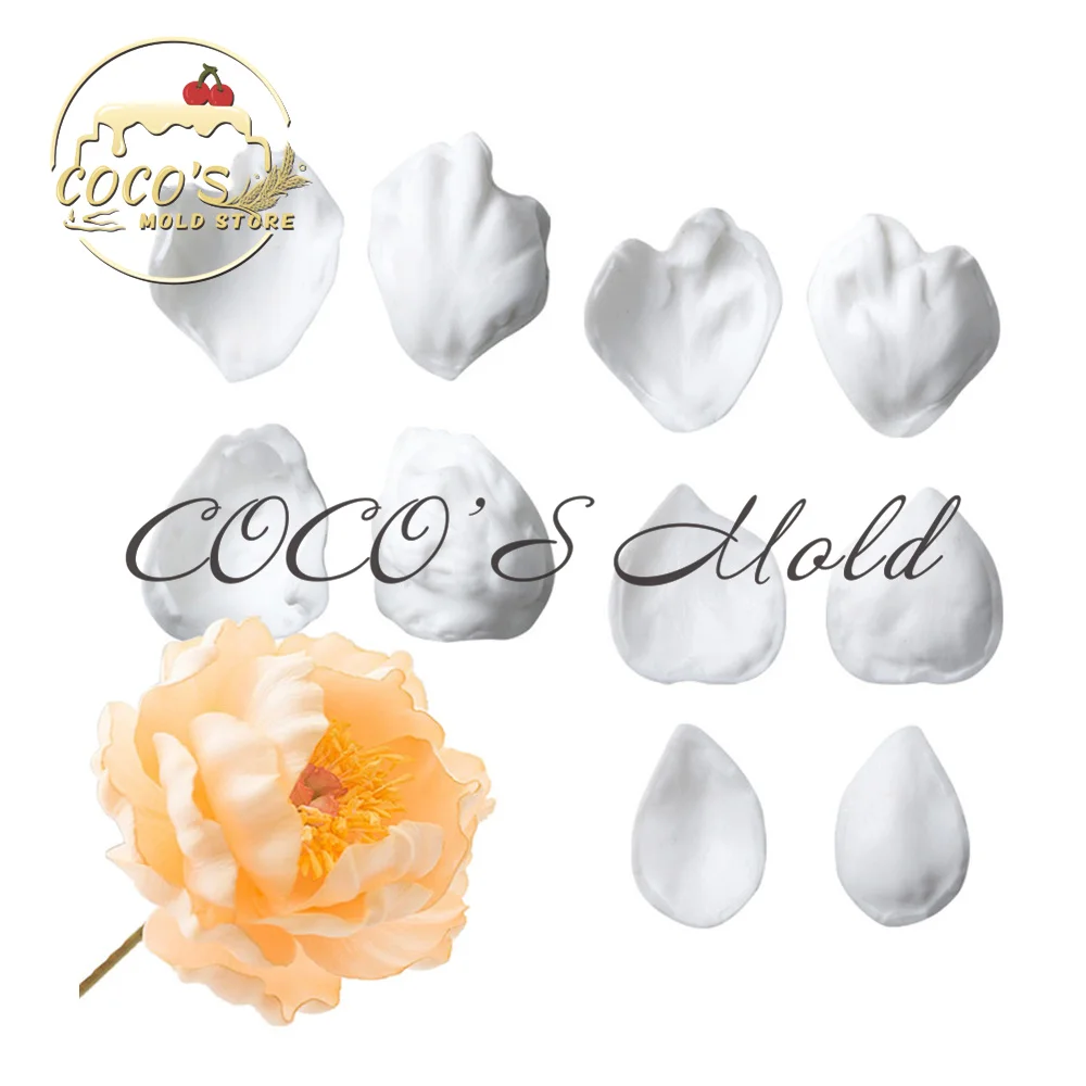 

10Pcs/Set Peony Petal Leaf Silicone Veiner Mold Diy Fondant Flor Mould Cake Decorating Tools Kitchen Accessories Bakeware