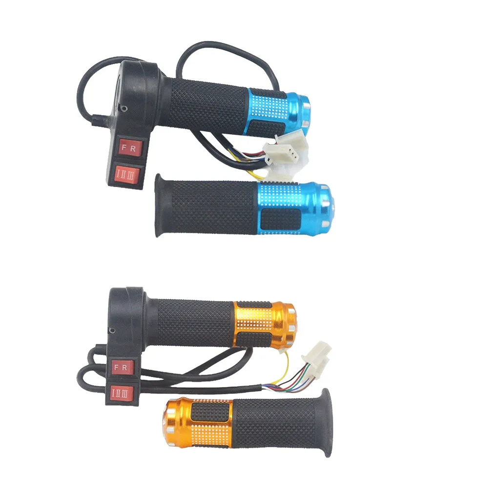 

2 Pieces Electric Bicycle Throttle Replacing E-bike Shock-proof Handlebar with 3 Speed Controller Maintenance Yellow