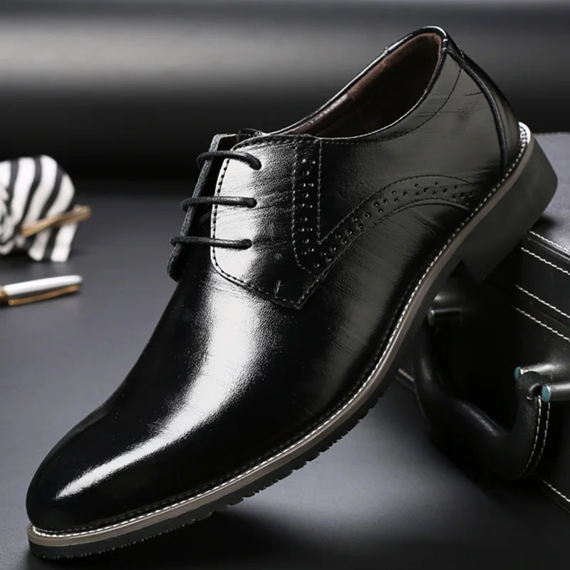 

Classic Leather Dress Shoes Men Business Office Men Shoes Casual Party Male Shoes Formal Oxford Footwear Plus Size 38-48