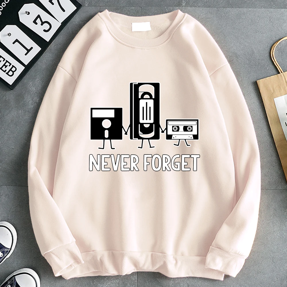

Never Forget Floppy Disk Mens Clothes Crewneck Tracksuit Casual Loose Sweatshirt Comics Comfortable Crewneck Male Hoodies