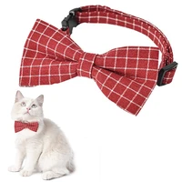 new cat collar british plaid puppy collar adjustable bow tie collar necktie bowknot bowtie holiday wedding decoration bowtie