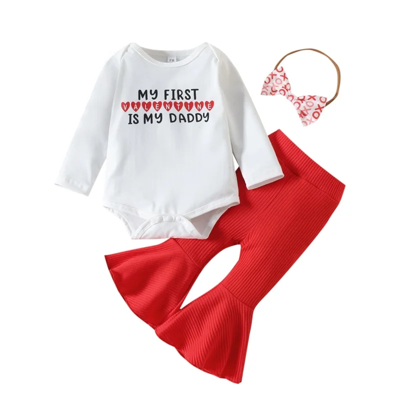 Material Newborn Infant Baby Girls Cotton Autumn Valentine's