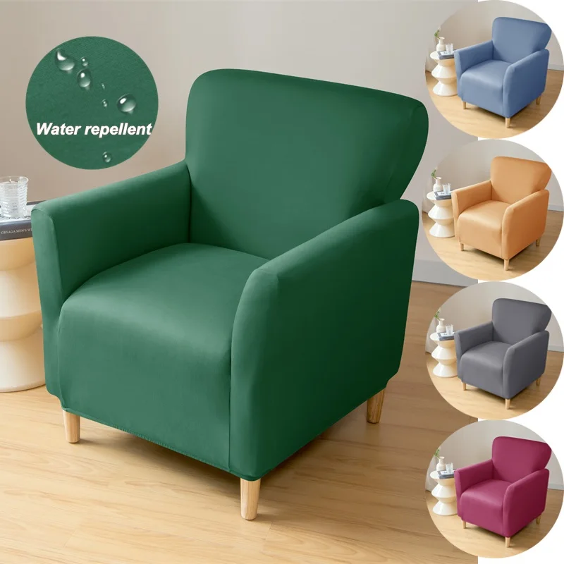 

Water Repellent Tub Chair Cover Stretch Club Armchair Slipcovers Elastic Spandex Single Sofa Covers Living Room Bar Counter Home