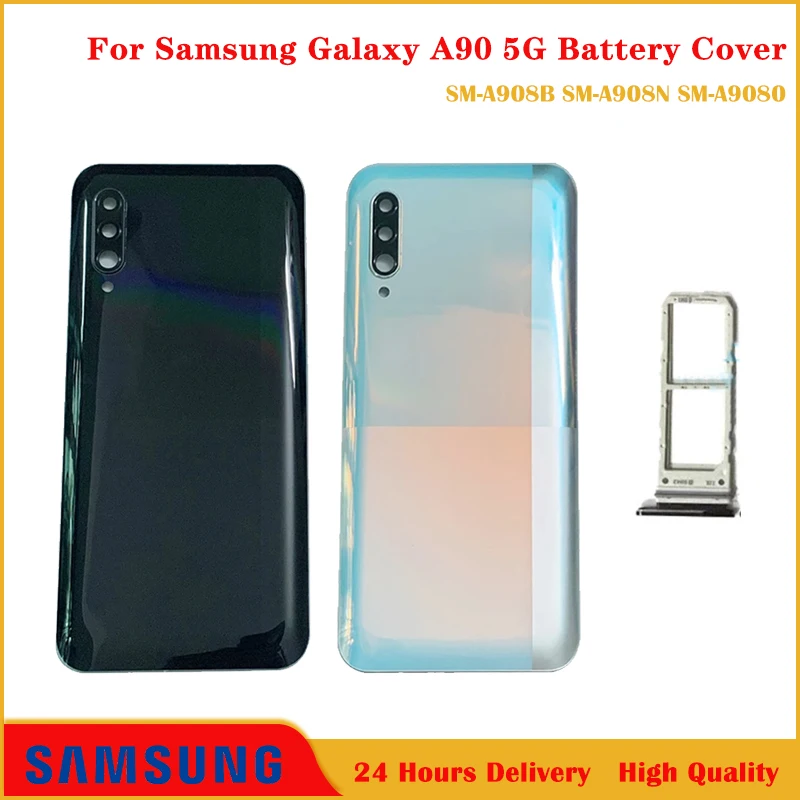 

Новинка, для Samsung Galaxy A90 5G A908F A908, задняя крышка аккумулятора, задняя крышка, пластиковый корпус, сменный клей