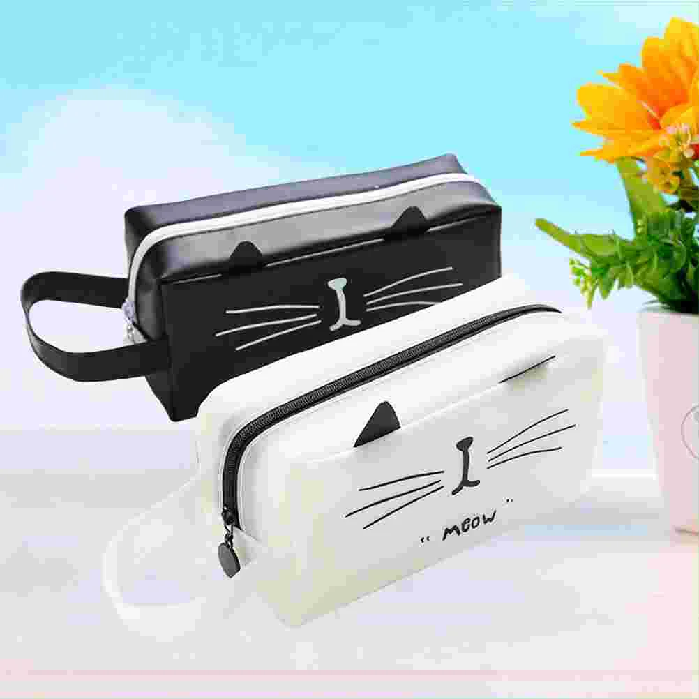 

2 Pcs Pouch Zipper Pouches Organizer Case Big Capacity Pens Dropshipping