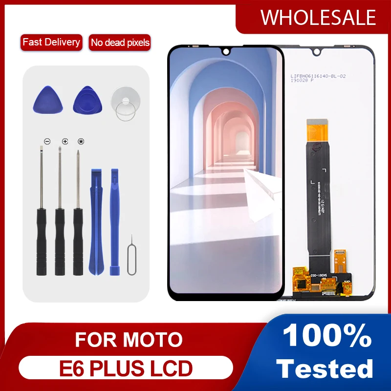 1 шт., 4,3-дюймовый дисплей для Motorola Moto E6 Plus, ЖК-сенсорная панель, экран с дигитайзером, PAGA0004, сборка с рамкой