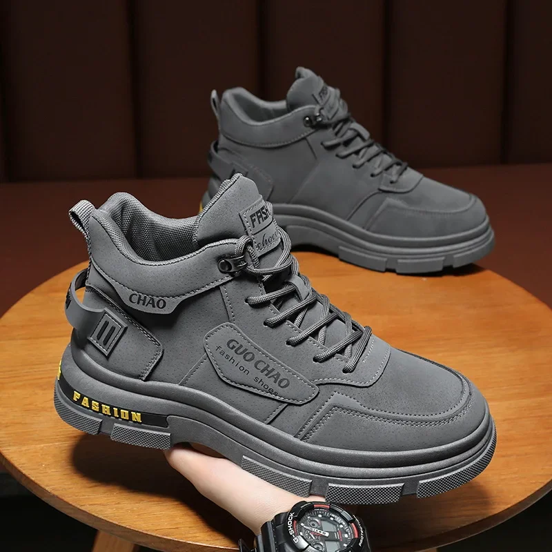 Мужские повседневные кроссовки удобные высокие ботильоны высокого качества