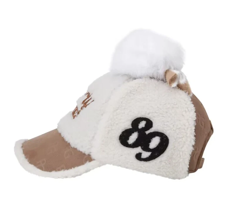 Golf Cap woman hat Fall/Winter  Warm Earcup Earmuff with ball