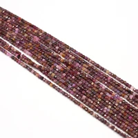 natural stone beads round faceted red tourmaline stone accessories charms for jewelry making necklace bracelet 2x2mm
