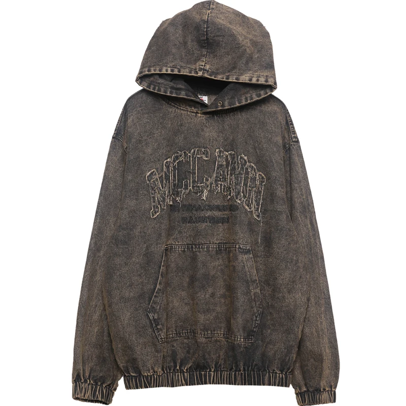 Дизайнерская винтажная стирающаяся толстовка с капюшоном Мужская модная