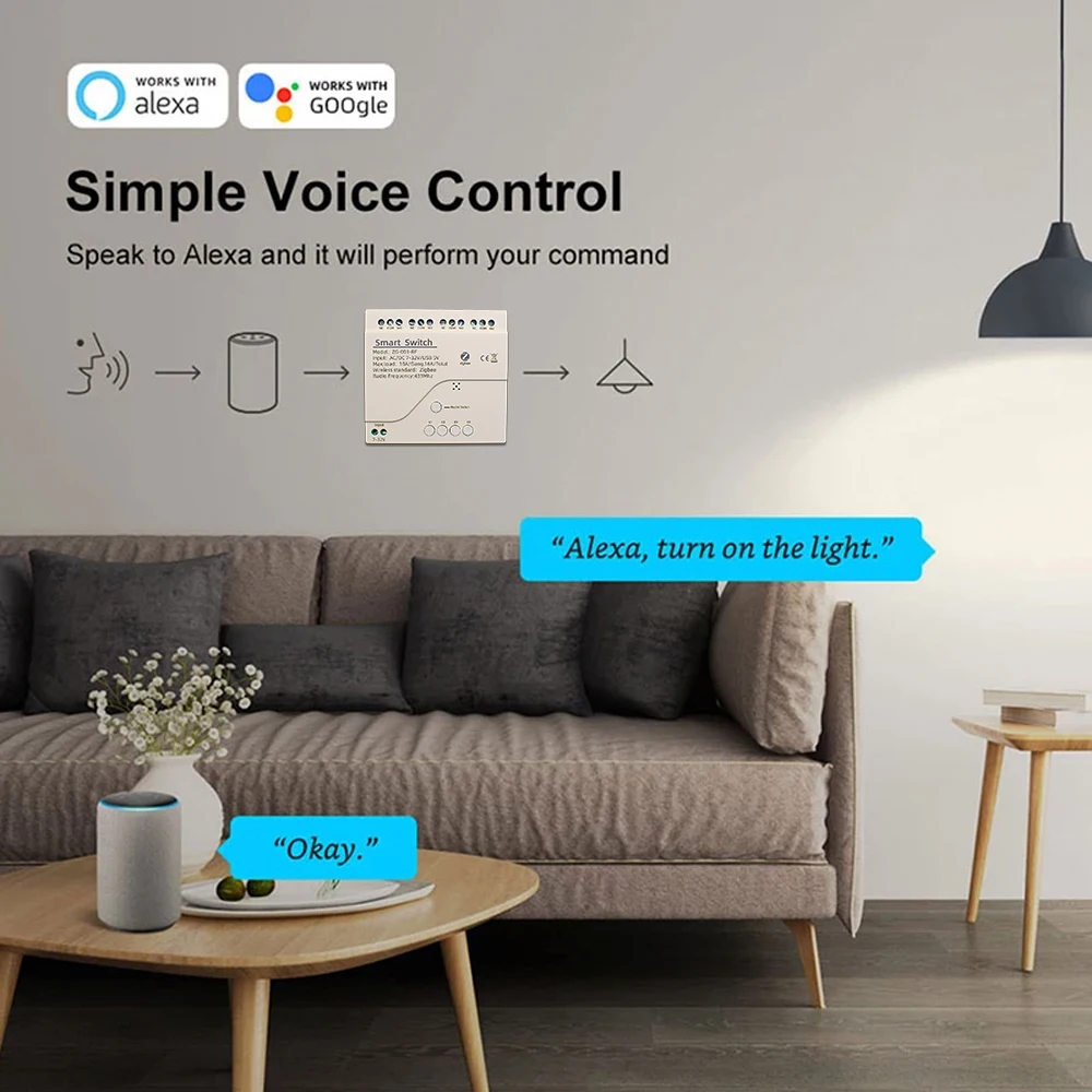 4CH Zigbee Tuya Wifi Smart App Дистанционное управление Беспроводной модуль переключателя AC DC