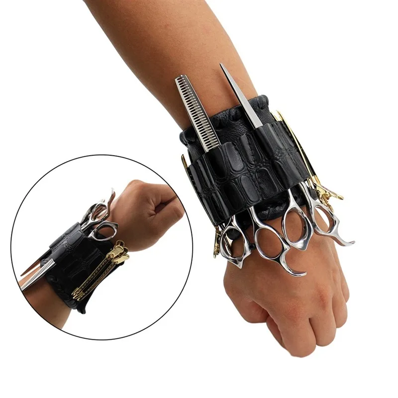 

New Hook And Loop Trend Hairdresser Wrist Bag Wristband Salon Barber Scissors Pouch Holder Case Storage Bracelet Bags