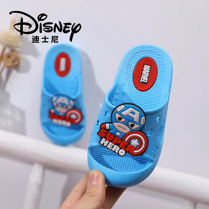 Летние детские тапочки Disney для маленьких мальчиков и девочек сандалии с принтом