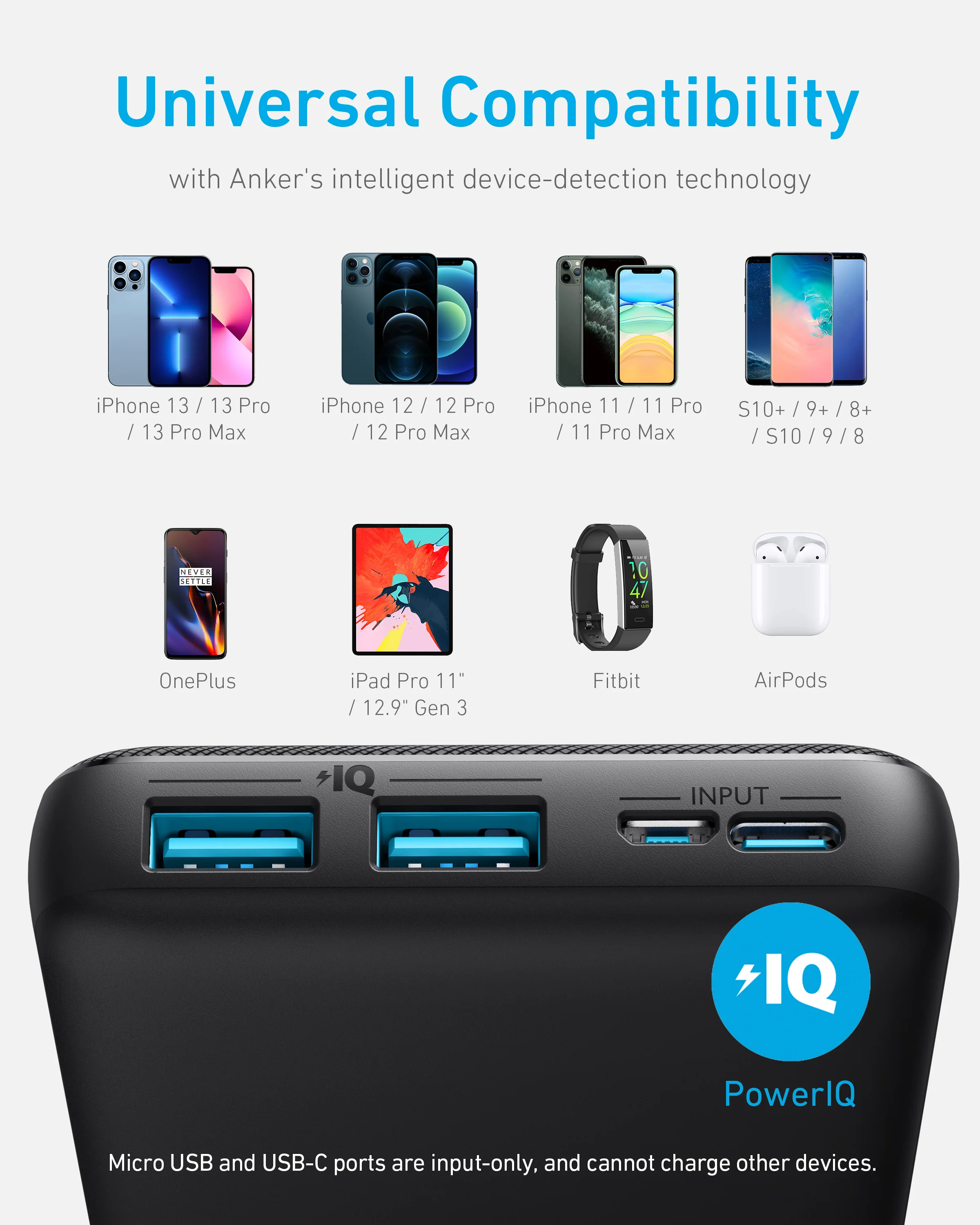 Anker Portable Charger, 325 Power Bank (PowerCore Essential 20K) 20000mAh Battery Pack with High-Speed PowerIQ Technology A1268