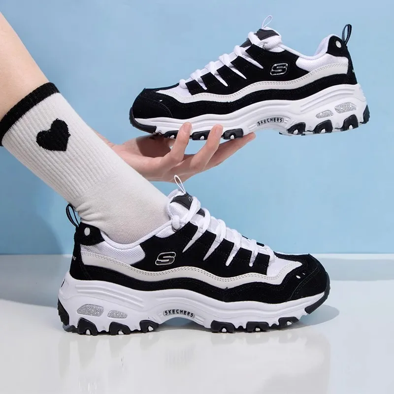 Skechers Женские кроссовки Fashion Повседневная обувь Ретро амортизирующая Panda