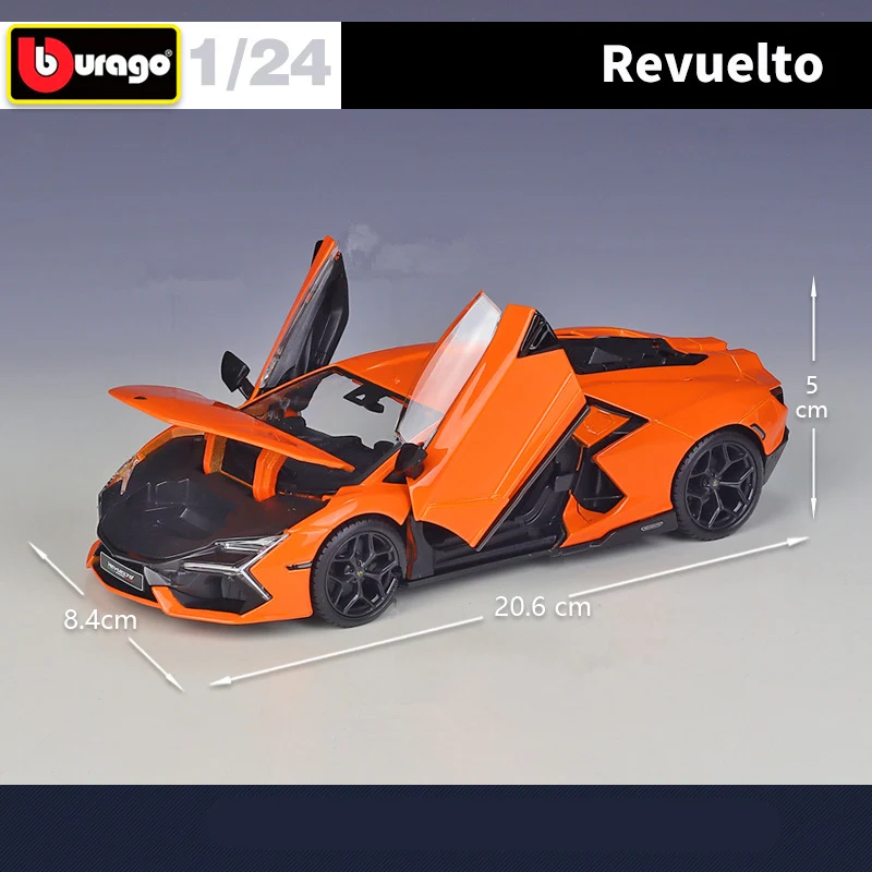 Модель спортивного автомобиля Bburago 1:24 Lamborghini Revuelto литая металлическая гоночная