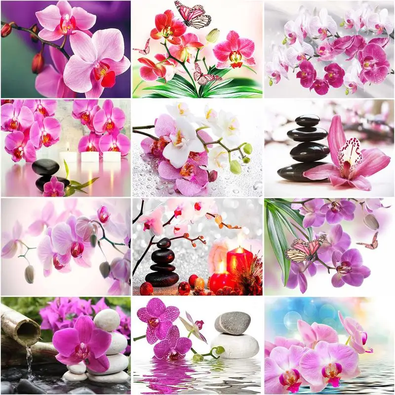 

RUOPOTY Frame Diy Paint By Numbers Kits Orchid Flowers Canvas By Numbers Acrylic Painting With Numbers For Home Decoration Diy G