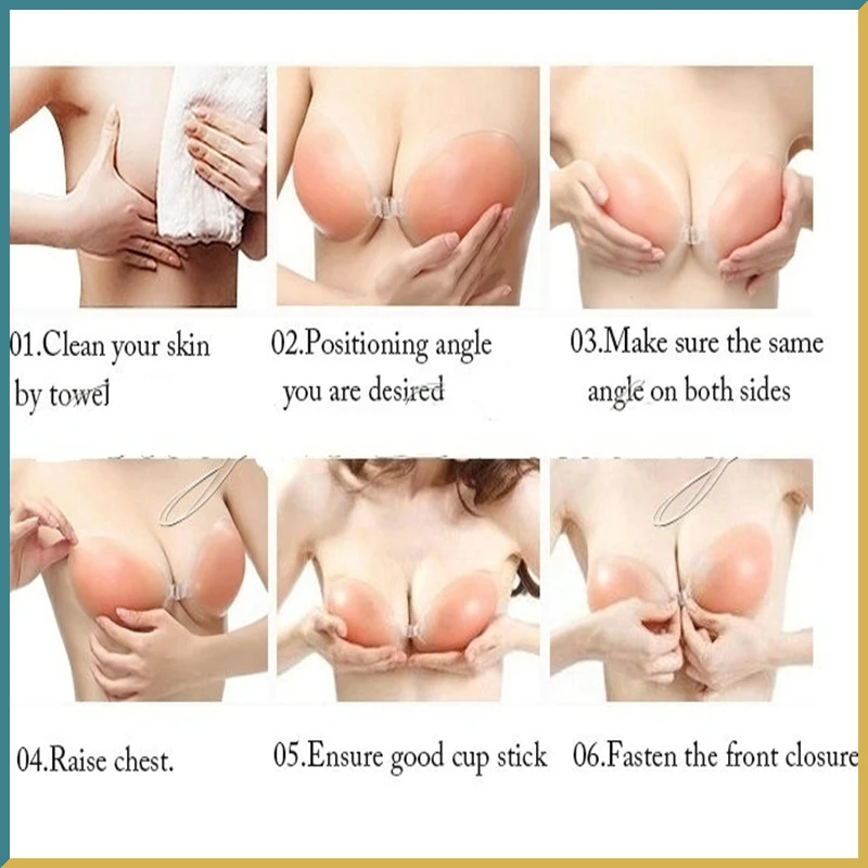 Invisible Silicone Bras For Women Wedding Dress Underwear BraletteClear Strap Multiway Strapless Front Closure Brassiere