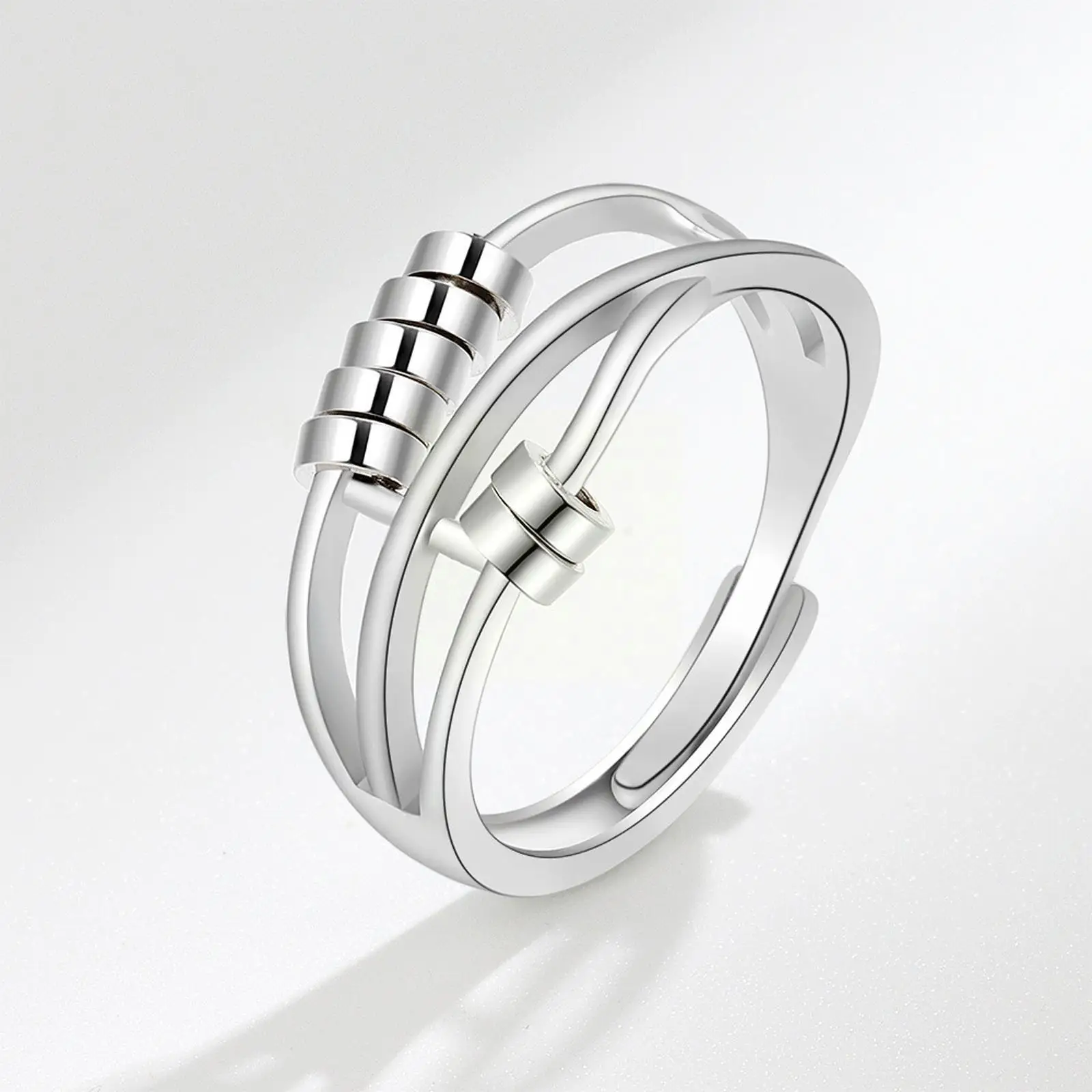 

Adjustable Decompression Jewelry Women Anti-Anxiety Silver Anxiety Ring My Relief To Daughter Rotating V4K6