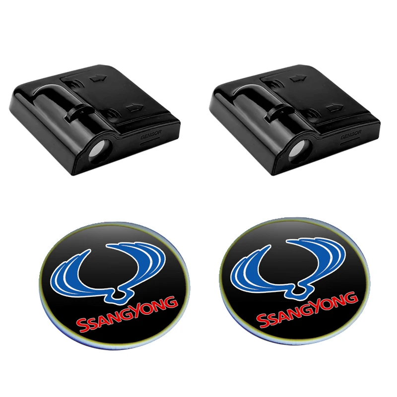 

2 шт. светодиодный светильник приветствия двери автомобиля Ghost Shadow Light автомобильные аксессуары для Ssangyong Korando Kyron Musso Rexton Tivoli Actyon Carbon