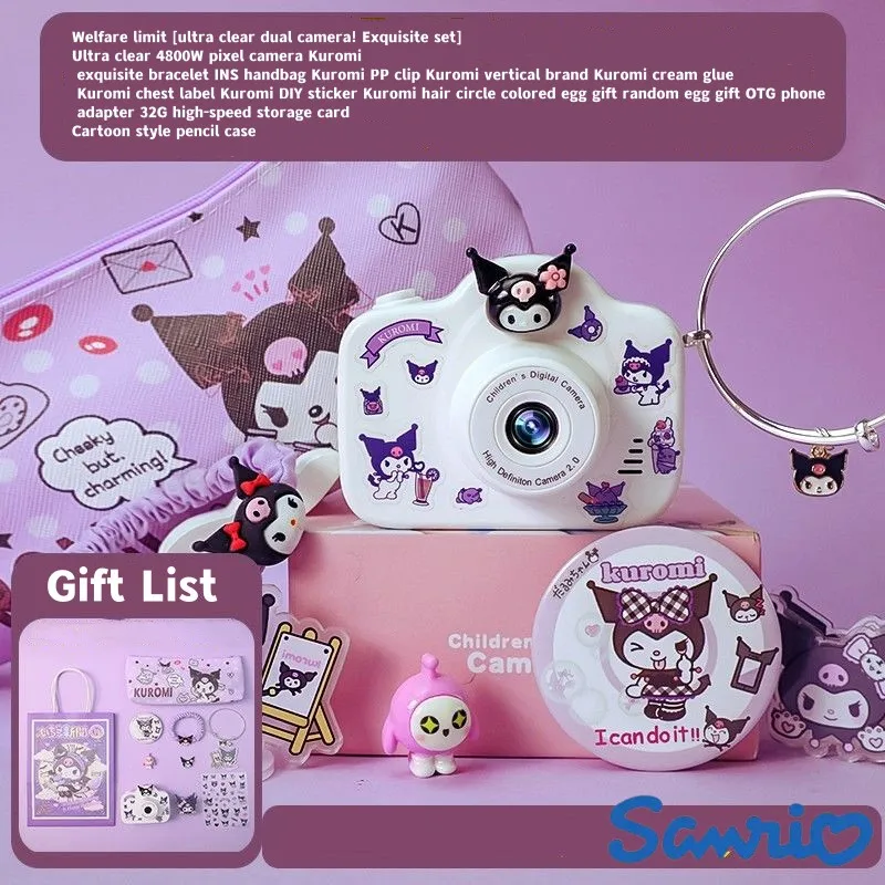 

Sanrio My Melody Cinnamoroll Kuromi Hello Kitty Cartoon Child Small Digital Hd Camera Children's Day Lovers Birthday Diy gifts