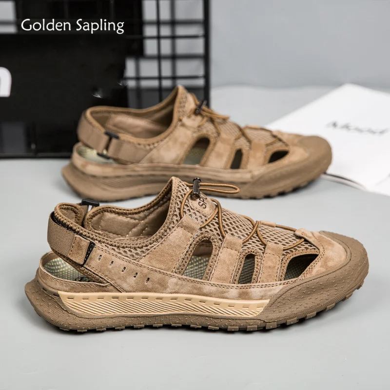 

Golden Sapling Summer Loafers Breathable Men's Outdoor Sandals Fashion Platform Shoes Classics Men Casual Flats Mountain Sandals