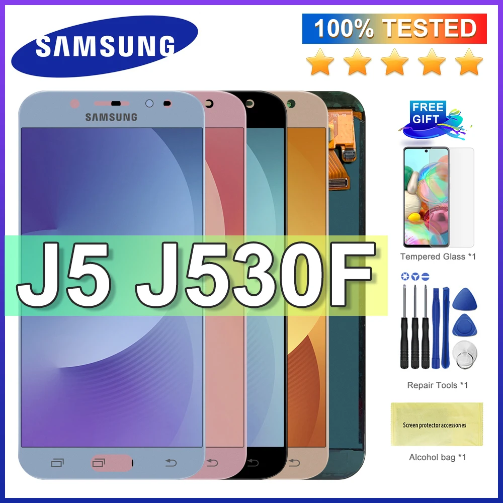 

ЖК-дисплей 5,2 дюйма для SAMSUNG GALAXY j5 2017, J530, J530F SM-J530F, ЖК-дисплей, сенсорный экран, дигитайзер для Samsung J5 Pro, регулируемый дисплей