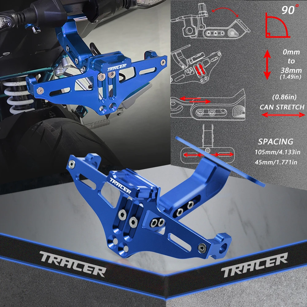 

FOR YAMAHA MT 07 09 FZ09 FJ09 TRACER 700 900 GT ABS License Plate Holder Licence Bracket with Light Tail Tidy Fender Eliminator