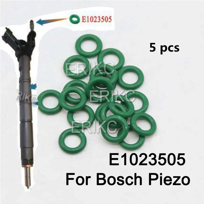 

ERIKC 5 PCS Fuel Injector Return Oil Connector Pipe Joint Seal Ring O-Ring E1023505 for Bosch Piezo Injection 0445 115 116 117